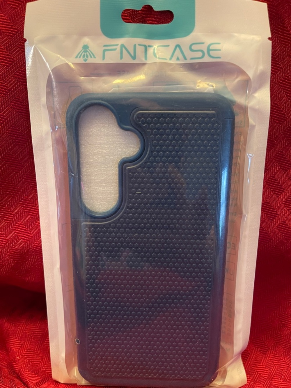 Textured Navy Blue Protective Phone Case for Samsung Galaxy 25+